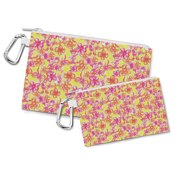 Canvas Zip Pouch - Neon Tropical Floral Mickey & Friends