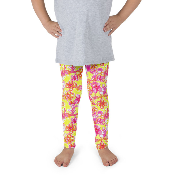 Girls' Leggings - Neon Tropical Floral Mickey & Friends