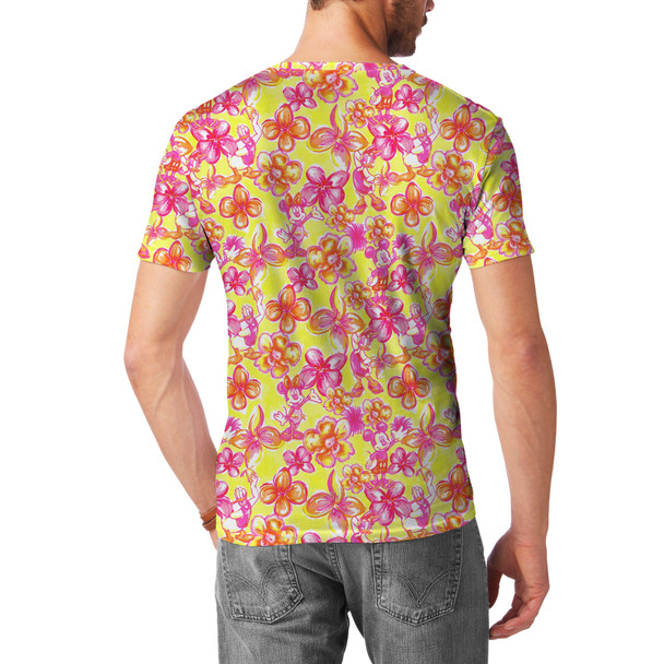 Men's Sport Mesh T-Shirt - Neon Tropical Floral Mickey & Friends