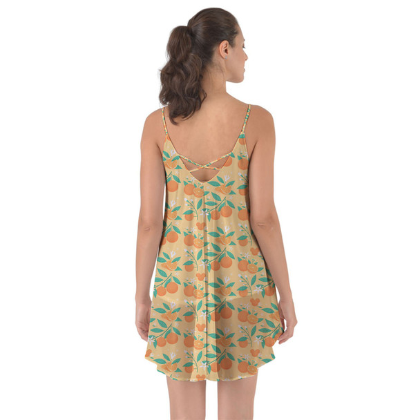 Beach Cover Up Dress - Hidden Mickey Oranges