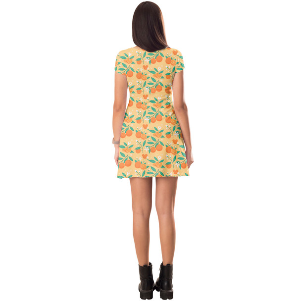 Short Sleeve Dress - Hidden Mickey Oranges