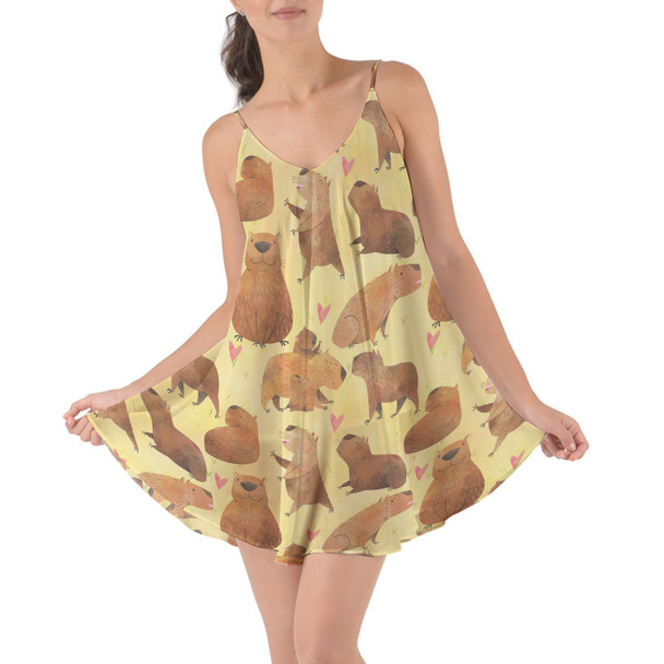 Beach Cover Up Dress - Capybara Love