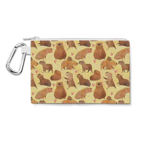 Canvas Zip Pouch - Capybara Love