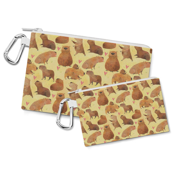 Canvas Zip Pouch - Capybara Love