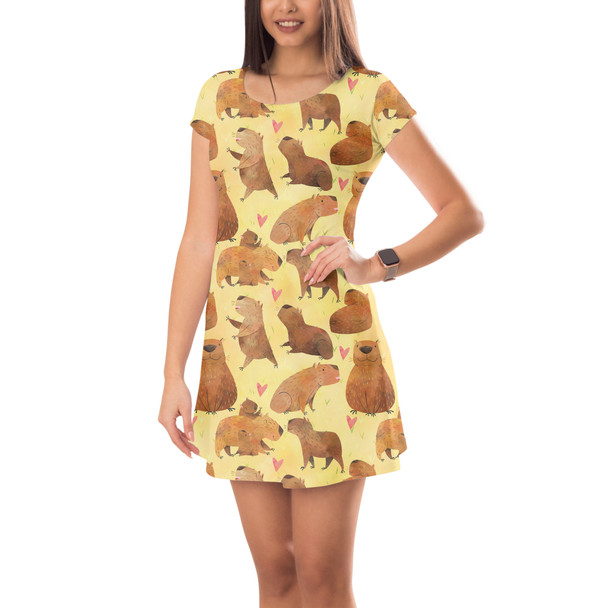 Short Sleeve Dress - Capybara Love