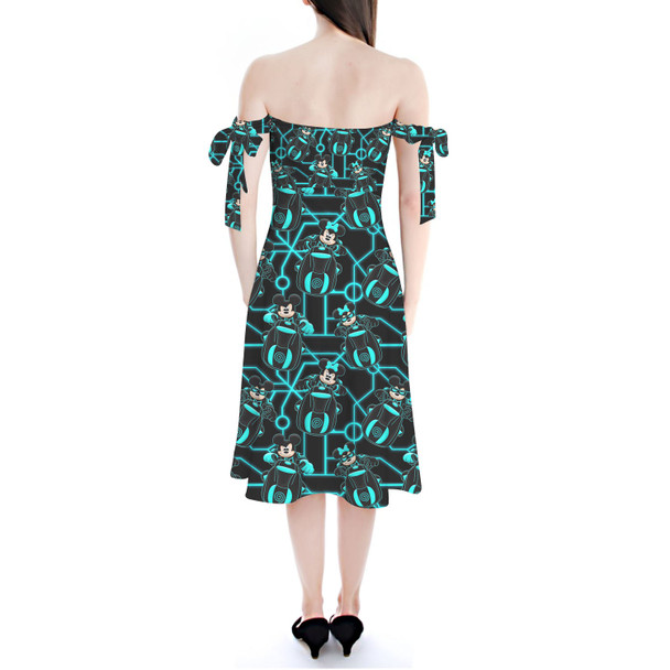 Strapless Bardot Midi Dress - Tron