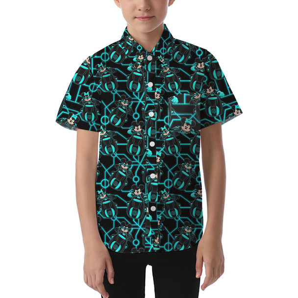 Kids' Button Down Short Sleeve Shirt - Tron