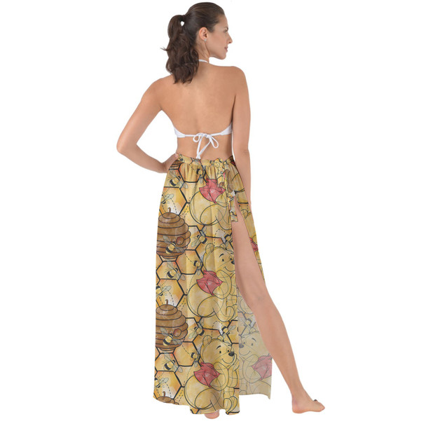 Maxi Sarong Skirt - Sketched Pooh in the Honey Tree