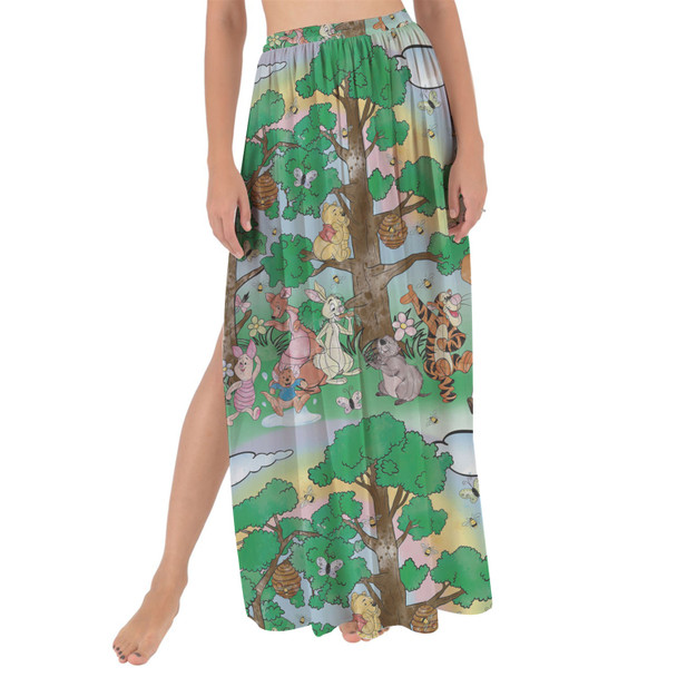 Maxi Sarong Skirt - Sketched Pooh Parade