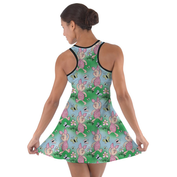 Cotton Racerback Dress - Sketched Piglet and Butterflies