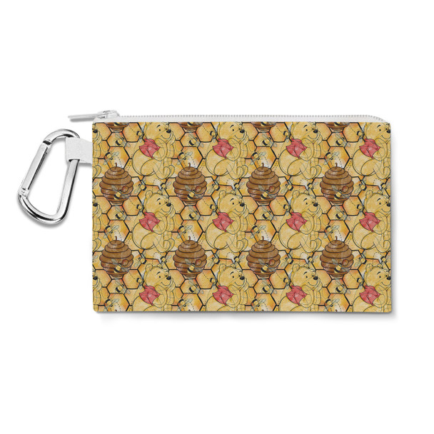 Canvas Zip Pouch - Sketched Pooh in the Honey Tree
