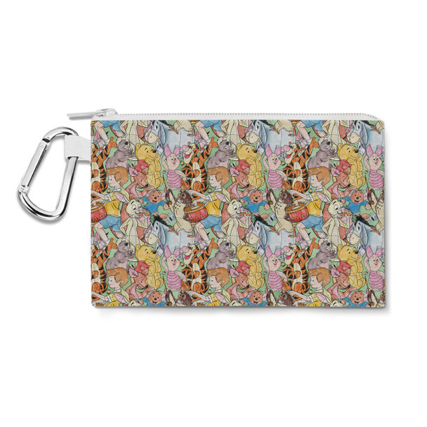 Canvas Zip Pouch - Sketched Pooh Characters