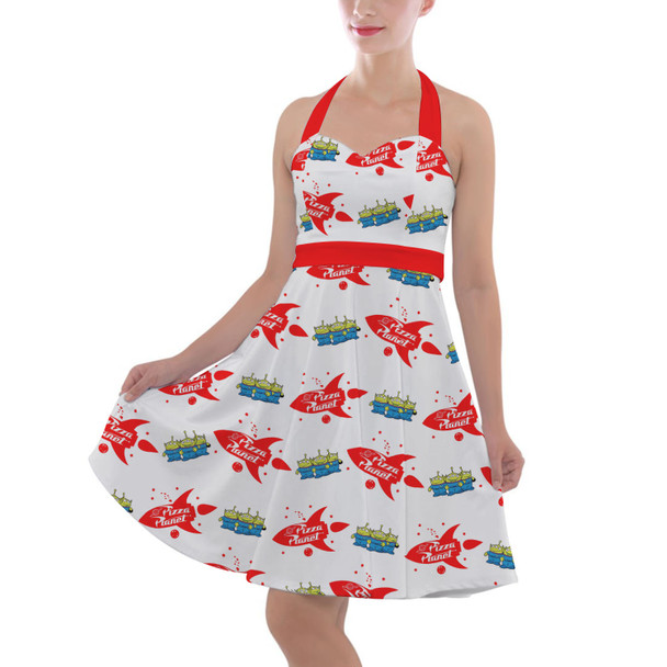 Halter Vintage Style Dress - Pizza Planet