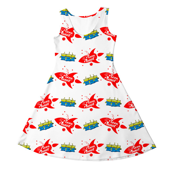 Girls Sleeveless Dress - Pizza Planet