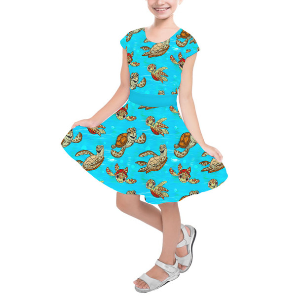 Girls Short Sleeve Skater Dress - Crush and Squirt