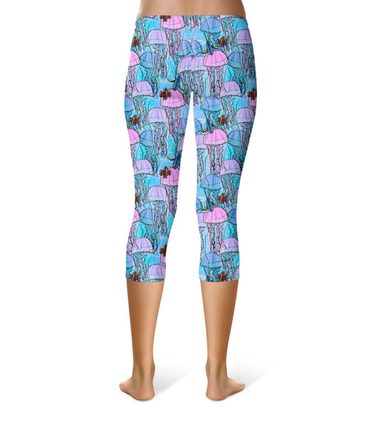 Sport Capri Leggings - Jellyfish Jumping