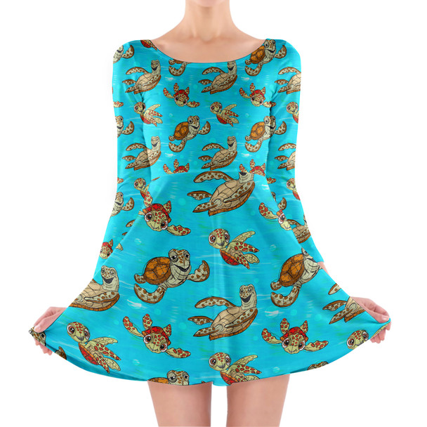 Longsleeve Skater Dress - Crush and Squirt