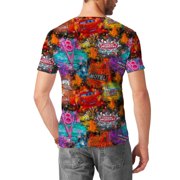 Men's Sport Mesh T-Shirt - Watercolor Pixar Cars