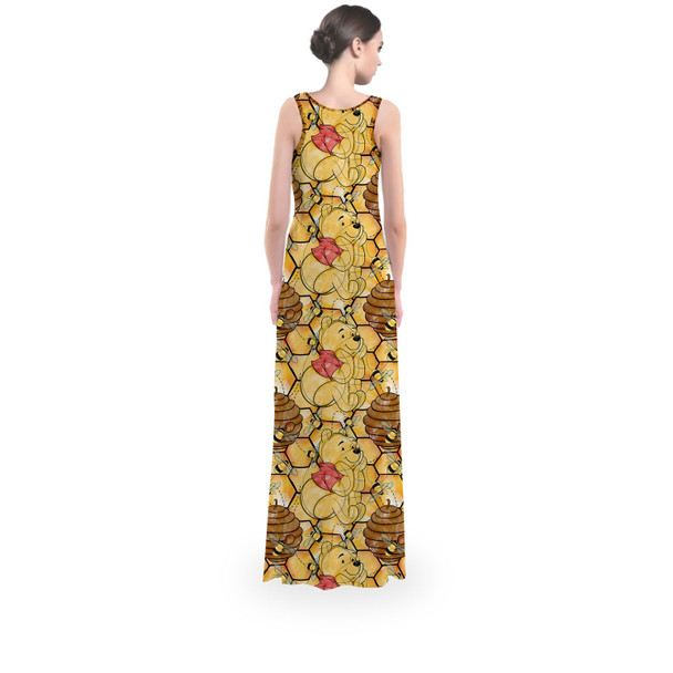 Flared Maxi Dress - Sketched Pooh in the Honey Tree