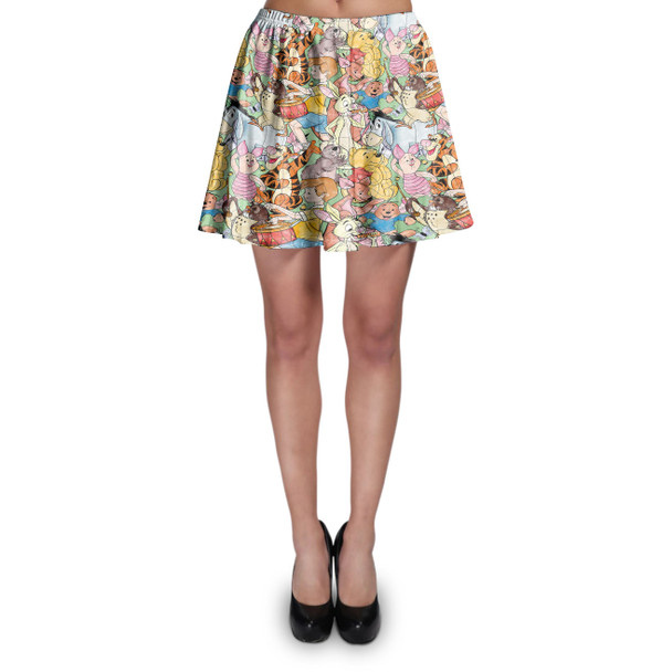 Skater Skirt - Sketched Pooh Characters