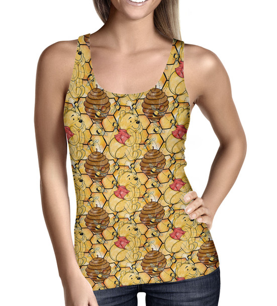 Women's Tank Top - Sketched Pooh in the Honey Tree