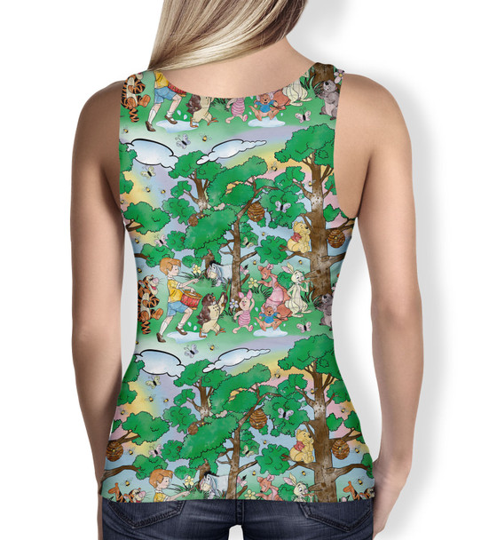 Women's Tank Top - Sketched Pooh Parade