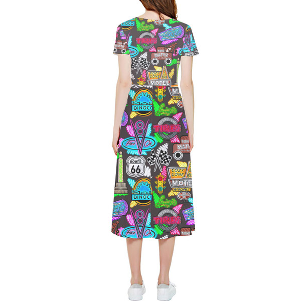 High Low Midi Dress - Neon Radiator Springs