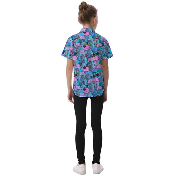 Kids' Button Down Short Sleeve Shirt - Jellyfish Jumping