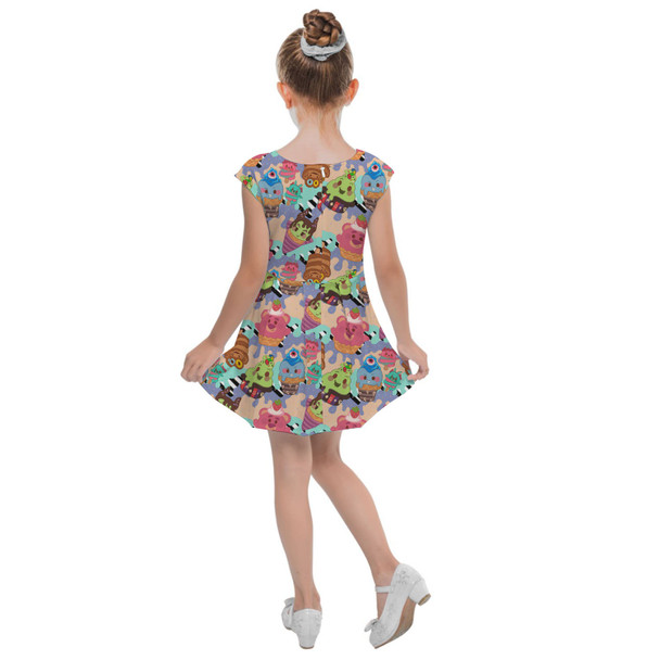 Girls Cap Sleeve Pleated Dress - Villain Munchlings