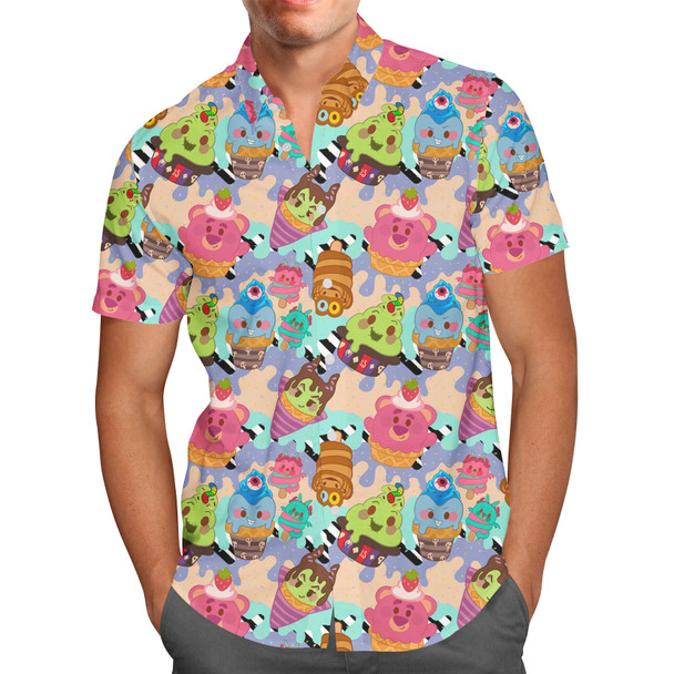 Men's Button Down Short Sleeve Shirt - Villain Munchlings