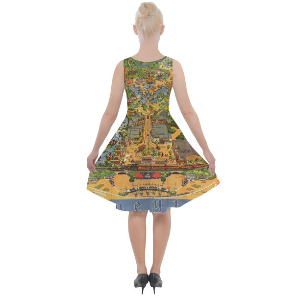 Skater Dress with Pockets - Disneyland Vintage Map