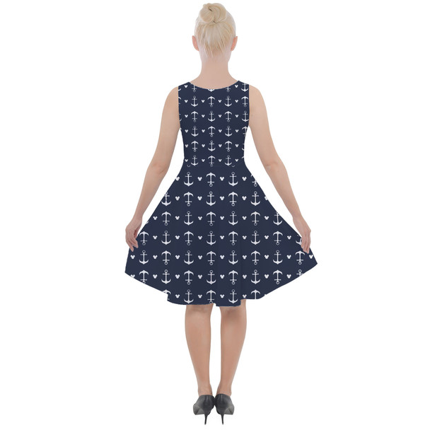 Skater Dress with Pockets - Anchors Mouse Ears