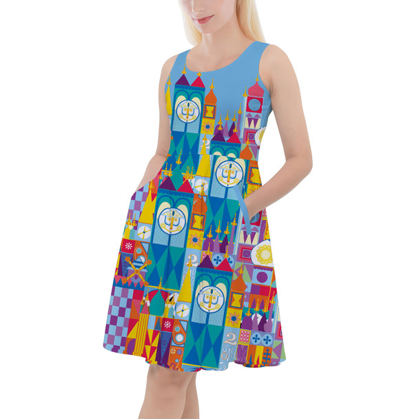 Skater Dress with Pockets - Its A Small World Disney Parks Inspired