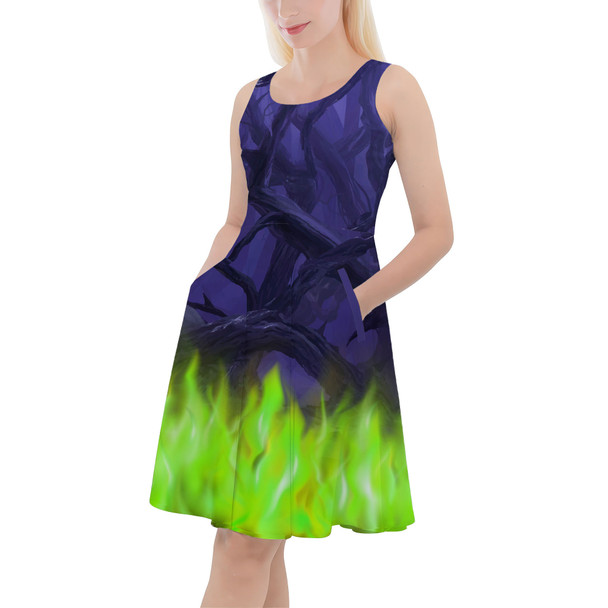 Skater Dress with Pockets - Forest of Thorns Maleficent Villains Inspired