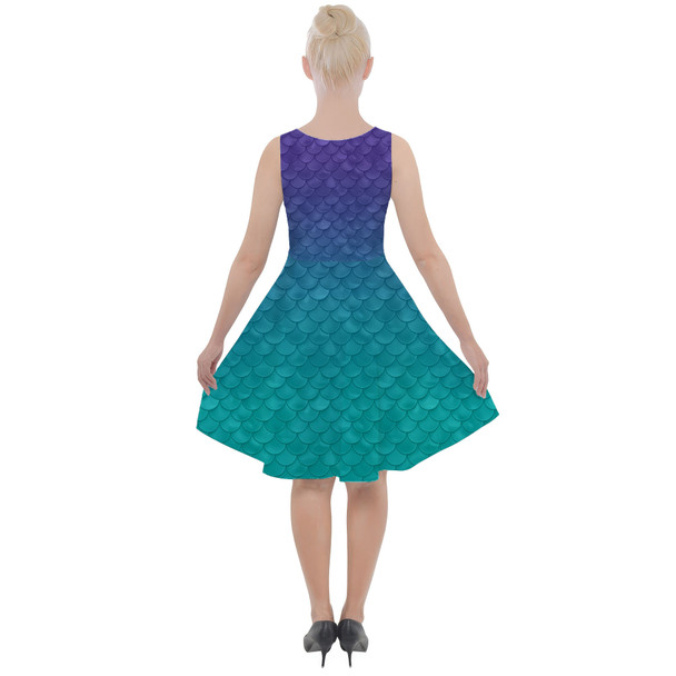 Skater Dress with Pockets - Ariel Mermaid Inspired