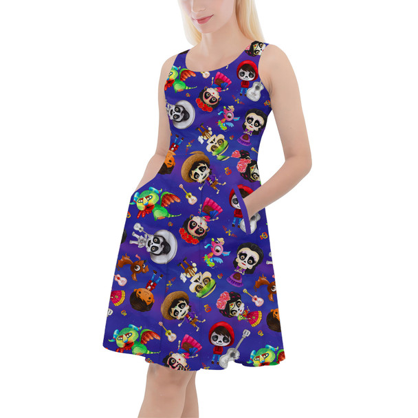 Skater Dress with Pockets - Poco Loco Coco Inspired