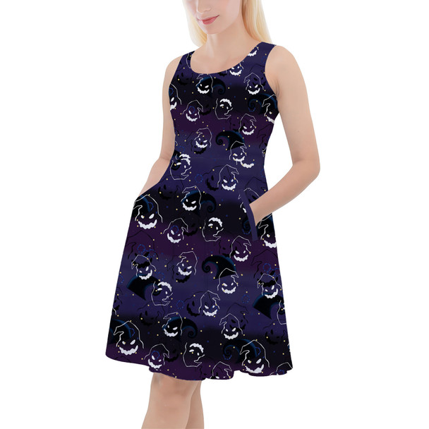 Skater Dress with Pockets - Oogie Boogie Halloween Inspired