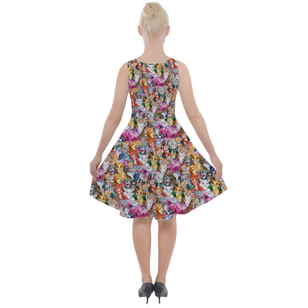 Skater Dress with Pockets - Cats of Disney