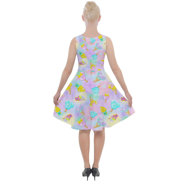 Skater Dress with Pockets - Pastel Ice Cream Dreams