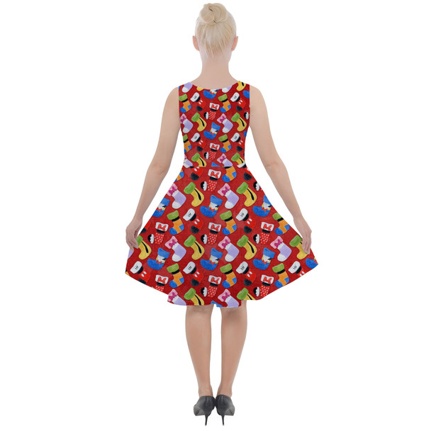 Skater Dress with Pockets - Mickey & Friends Christmas Stockings