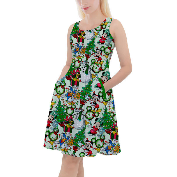 Skater Dress with Pockets - Mickey & Friends Christmas Decorations