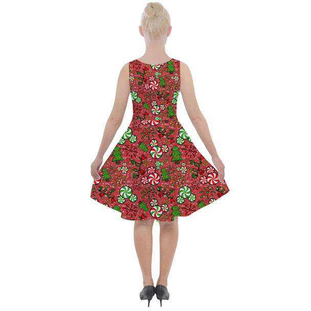Skater Dress with Pockets - Christmas Sketched Mouse Ears
