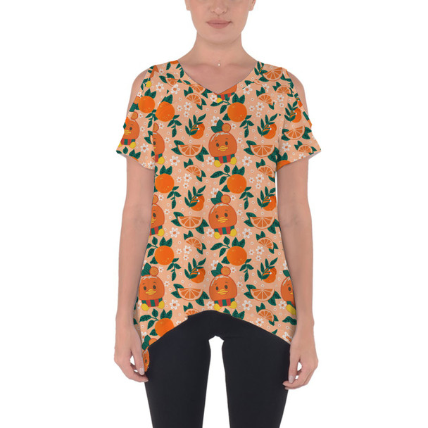 Cold Shoulder Tunic Top - Orange Bird Munchlings