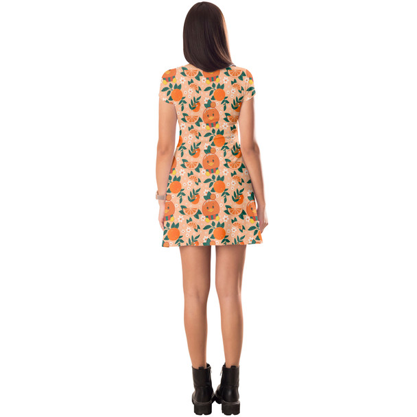 Short Sleeve Dress - Orange Bird Munchlings