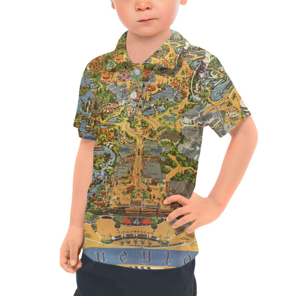 Kids Polo Shirt - Disneyland Vintage Map