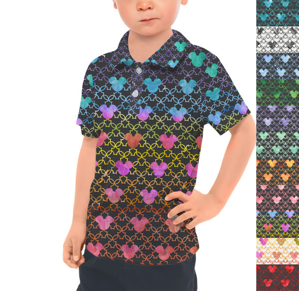 Kids Polo Shirt - Mouse Ears Watercolor