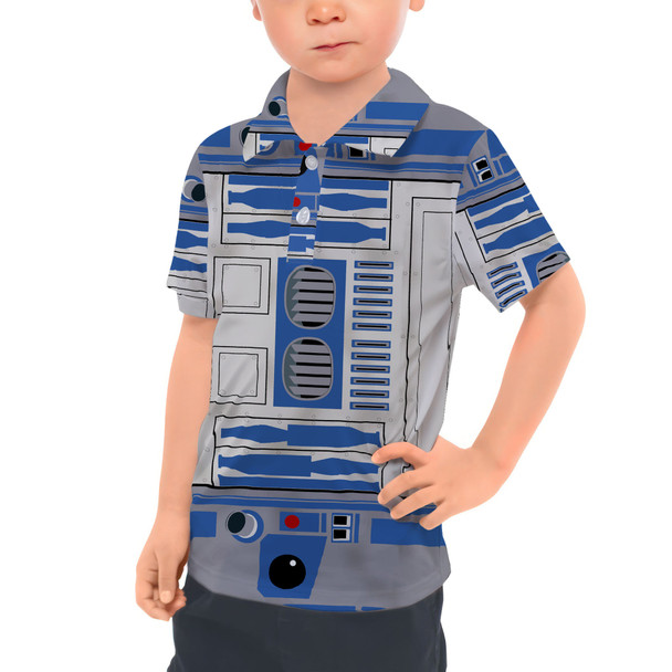 Kids Polo Shirt - Little Blue Droid