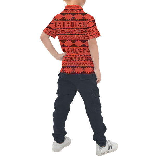 Kids Polo Shirt - Moana Tribal Print