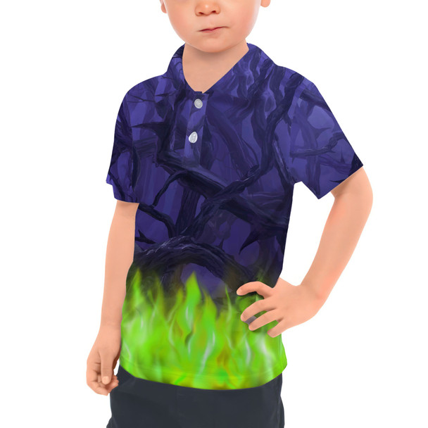 Kids Polo Shirt - Forest of Thorns Maleficent Villains Inspired