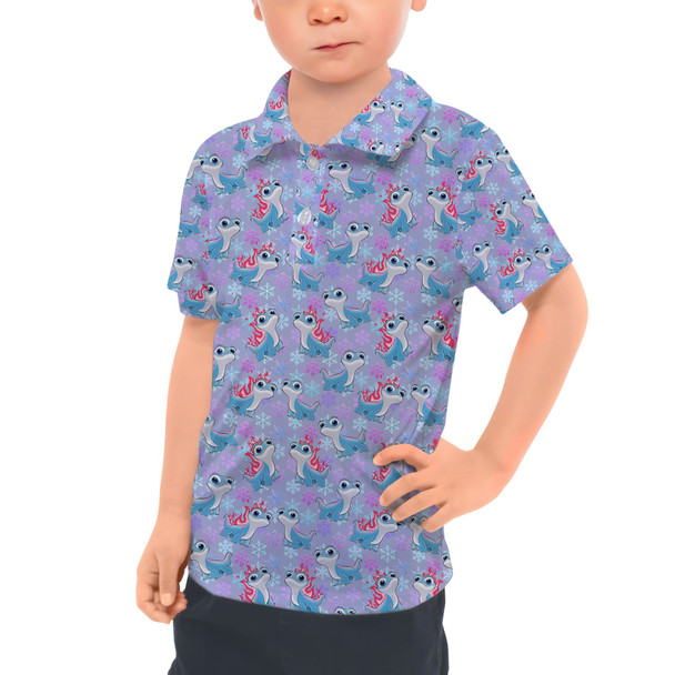 Kids Polo Shirt - Bruni the Fire Spirit